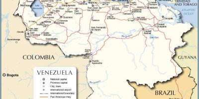 Քարտեզ Վենեսուելայի քարտեզի վրա