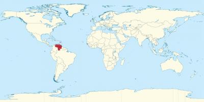 Վենեսուելան աշխարհի քարտեզի վրա